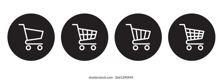 ícones do carrinho de compras definidos . Ilustração vetorial. conjunto de ícones de carrinho vazio. eps 10