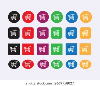 Conjunto de iconos de Carrito de compras, Vector