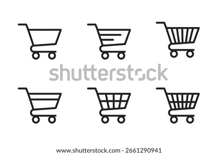 shopping cart icons set . Vector illustration.  empty cart icon set . eps 10