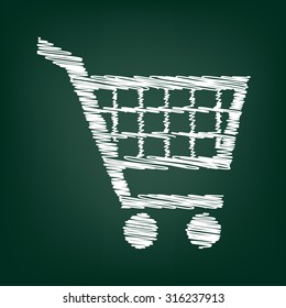 Shopping cart icons ( signs ) for online purchases- vector  with chalk effect 