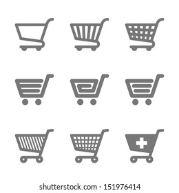Shopping cart icons. Vector.