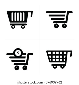 Shopping cart icons. Vector