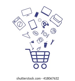 shopping cart icons vector