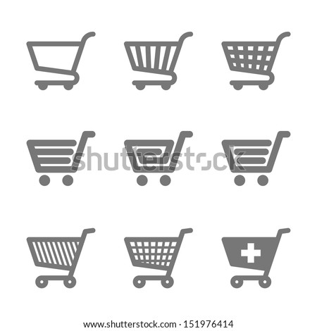 Shopping cart icons. Vector.