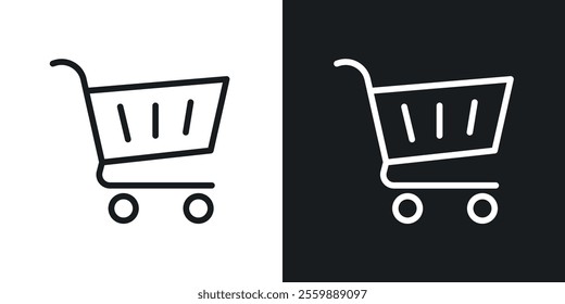 shopping cart icons. vector set in black colors