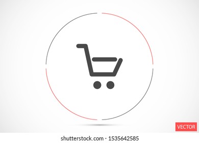 Shopping cart icon.Shopping cart Thin line design icon.