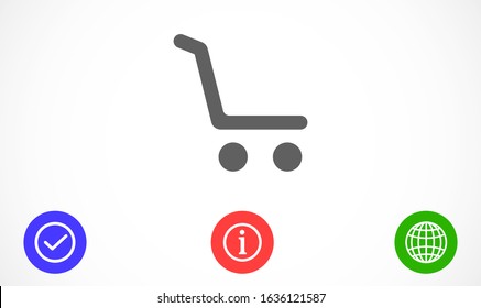 Shopping cart icon.Shopping cart Thin line design icon. Shopping cart simple icon illustration vector.Shopping chart vector icon