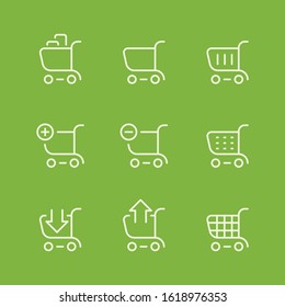 Shopping cart icons,simple line stroke vector illustrations.
EPS 10.