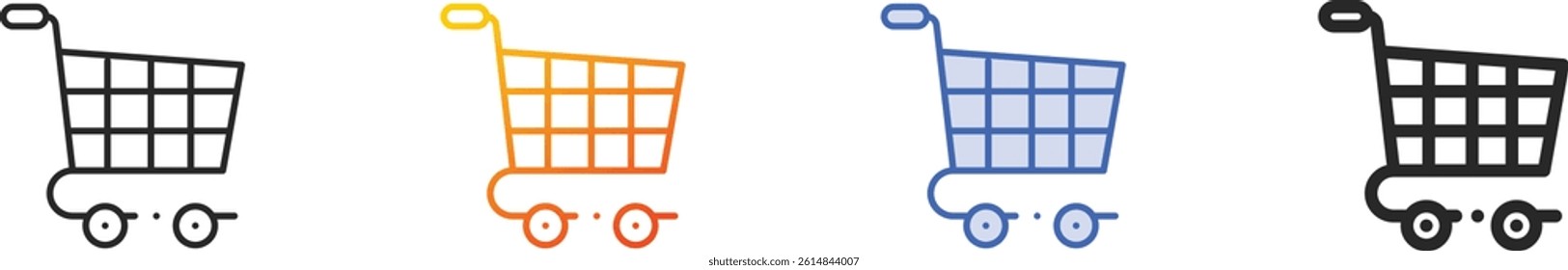shopping cart icon.Thin Linear, Gradient, Blue Stroke and bold Style Design Isolated On White Background