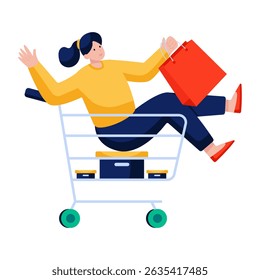 Shopping cart illustration, editable vector