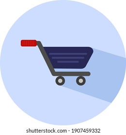 Shopping cart, illustration, vector on a white background.