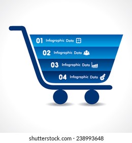 shopping cart info-graphic design stock vector