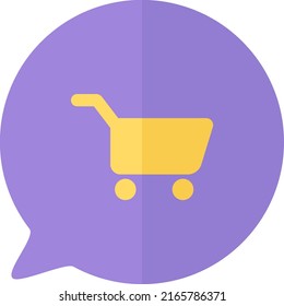 Shopping cart internet website button icon vector. Market or supermarket equipment for transporting product. Purchase in store online, e-commerce and consumerism flat cartoon illustration