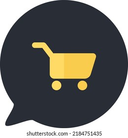 Shopping cart internet website button icon vector. Market or supermarket equipment for transporting product. Purchase in store online, e-commerce and consumerism flat cartoon illustration