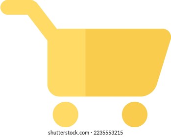 Shopping-Warenkorb Internet-Website Symbol Vektorgrafik. Markt- oder Supermarktgeräte für den Transport von Produkten. Online-Käufe, E-Commerce und Konsum-Cartoon-Illustration