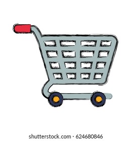 Shopping cart isolated