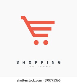 Shopping cart isolated minimal single flat linear icon for application and info-graphic. Commercial line vector icon for websites and mobile minimalistic flat design.