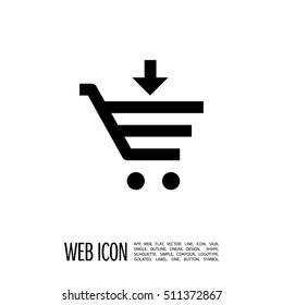 Shopping cart isolated minimal single flat linear icon for application and info-graphic. Commercial line vector icon for websites and mobile minimalistic flat design.
