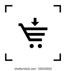 Shopping cart isolated minimal single flat linear icon for application and info-graphic. Commercial line vector icon for websites and mobile minimalistic flat design.