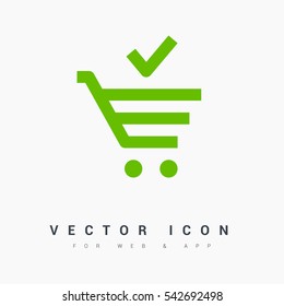 Shopping cart isolated minimal single flat linear icon for application and info-graphic. Commercial line vector icon for websites and mobile minimalistic flat design.