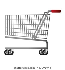 Shopping cart isolated on white background, vector illustration.
