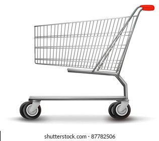 Shopping Cart Isolated On White Background. Vector Illustration.