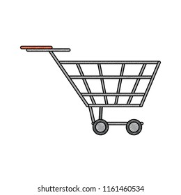 Shopping cart isolated scribble