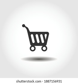 Icono vector aislado del carro de compras. elemento de interfaz