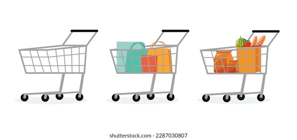 Shopping cart isolated vector illustration