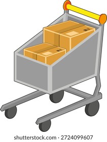 Carrito de compras con ícono de elementos