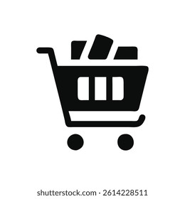 Shopping cart with items inside icon