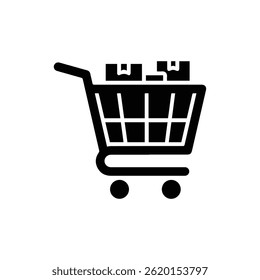 Shopping Cart with Items Representing E-Commerce Checkout Process