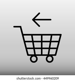 Shopping Cart With Left Arrow Vector Icon Illustration