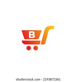 Shopping Cart Letter B Logo Online Stock Vector (Royalty Free ...