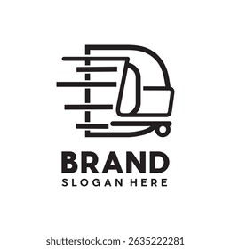 Shopping cart with Letter D vector line logo design template