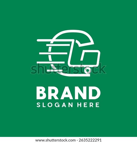 Shopping cart with Letter G vector line logo design template