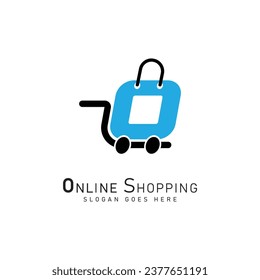 Shopping Cart Letter O Logo. Modern icon symbol template vector design. Alphabet O online store logo