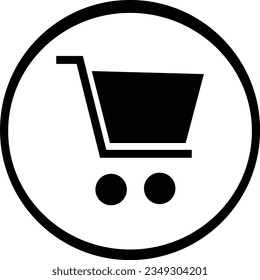 Shopping cart line art icon for apps and websites. trolley linear flat black  white symbol file. editable stroke .vector