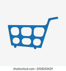 Shopping cart line art icon for apps and websites. Vector illustration. Eps file 389.