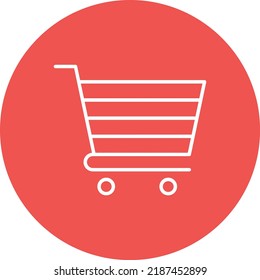 Shopping Cart line circle icon vector image. Can also be used for web apps, mobile apps and print media.