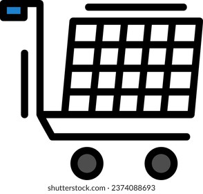 Shopping cart Line Filled Vector Icon Design