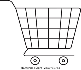 Shopping cart line and flat icon. Internet shop symbol.Shopping cart icon. Black shopping cart vector isolated on white background.