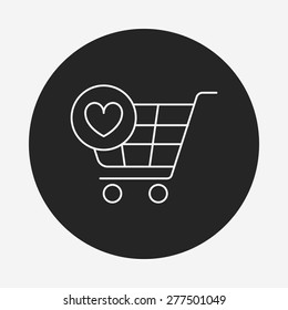 shopping cart line icon