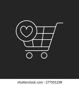 shopping cart line icon