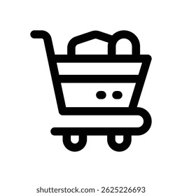 shopping cart line icon. Clean and minimalist vector icon for websites, mobile apps, presentations, and logos. Fully scalable and customizable for any project.