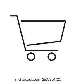 Shopping Cart Line Icon. E-Commerce, Online Shopping, And Retail Marketplace Outline Symbol. Consumer Purchase And Digital Commerce. Editable Stroke. Isolated Vector Illustration.