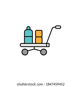 shopping, cart line icon. Elements of black friday and sales icon. Premium quality graphic design icon. Can be used for web, logo, mobile app, UI, UX on white background