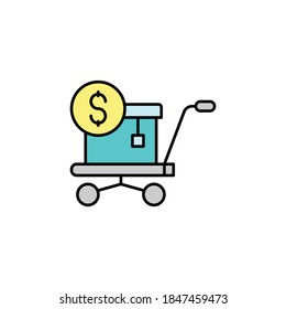 shopping cart line icon. Elements of black friday and sales icon. Premium quality graphic design icon. Can be used for web, logo, mobile app, UI, UX on white background