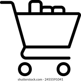 shopping cart line icon illustration vector
