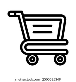 shopping cart line icon illustration vector graphic. Simple element illustration vector graphic, suitable for app, websites, and presentations isolated on white background